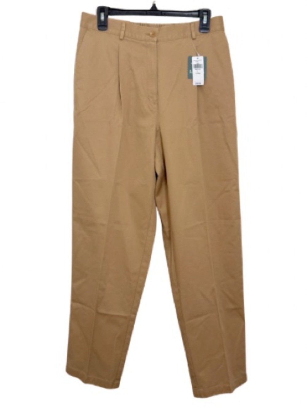 LL Bean NWT Wrinkle Free Cotton Classic Preppy Pleated Khaki Pants Size 14